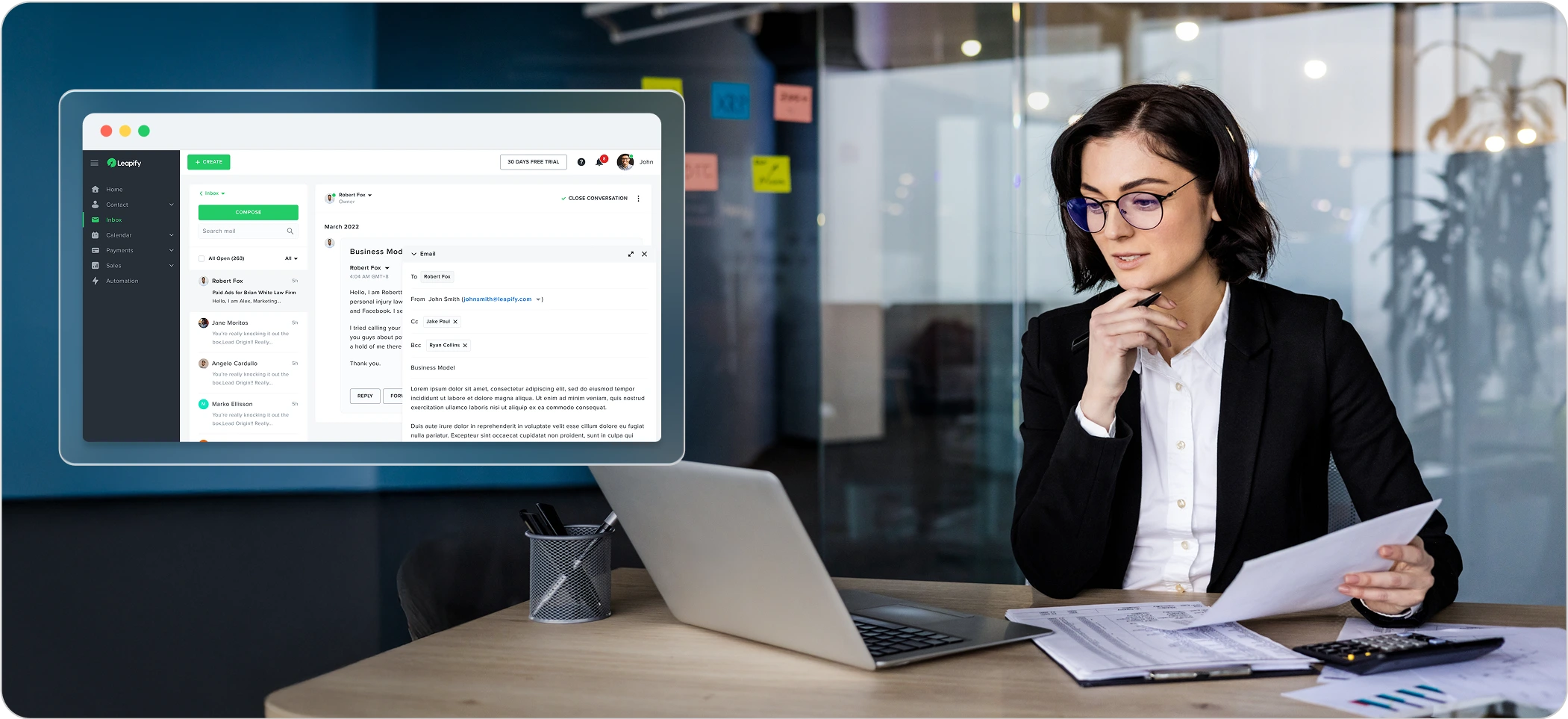 accountant checking email for accounting requirements