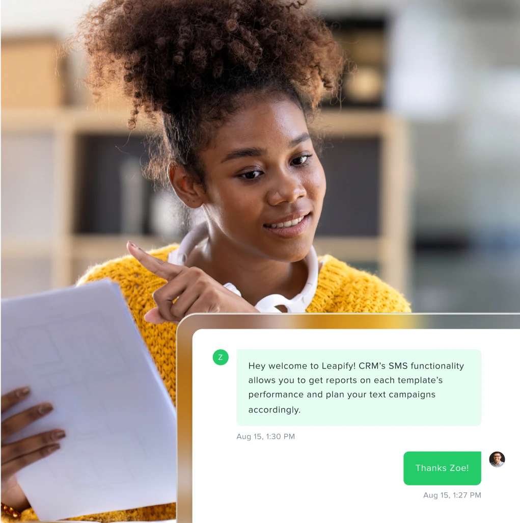 bookkeeper received sms on leapify message inbox
