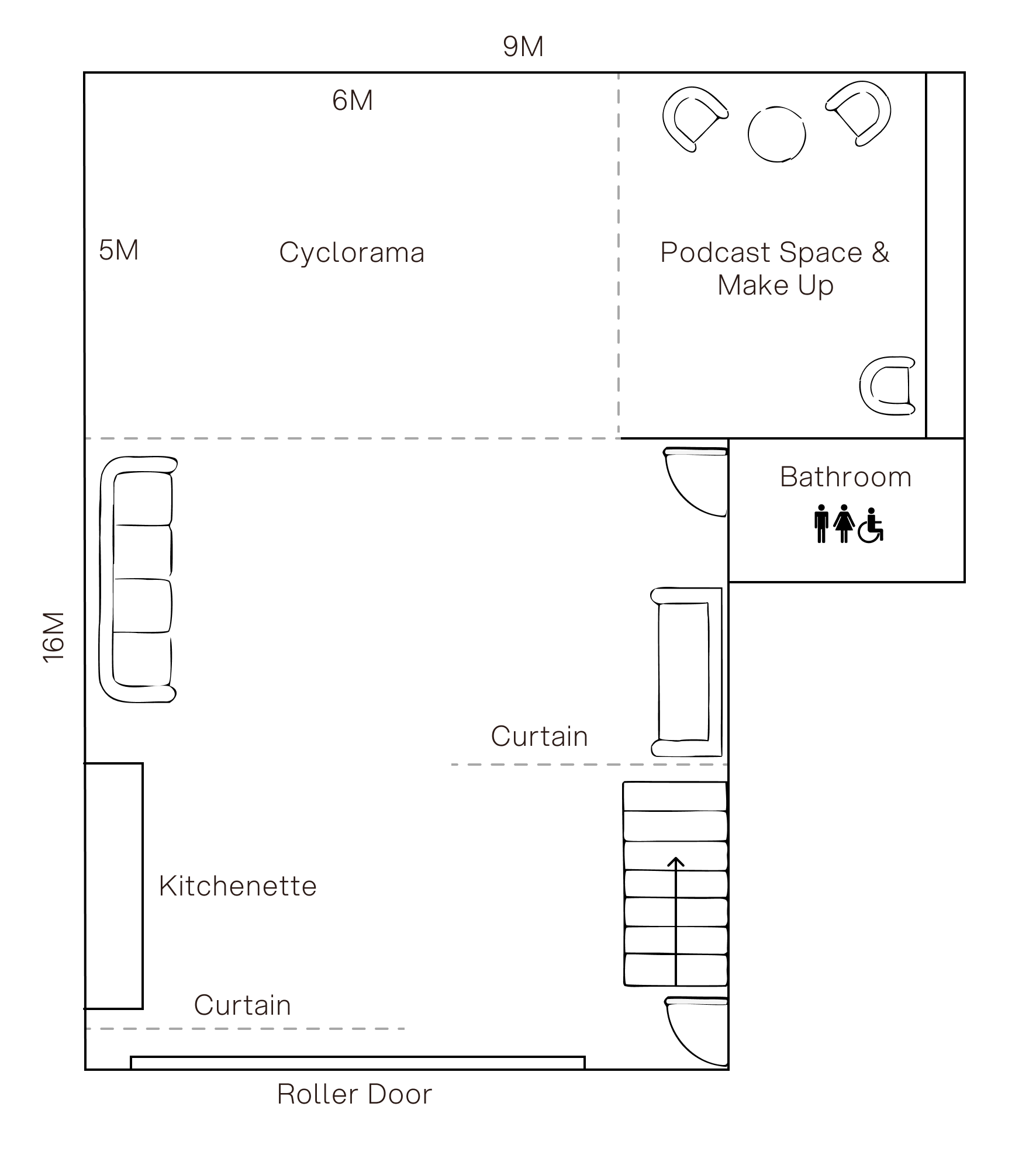 GRAVITATE Studio layout | photography studio map