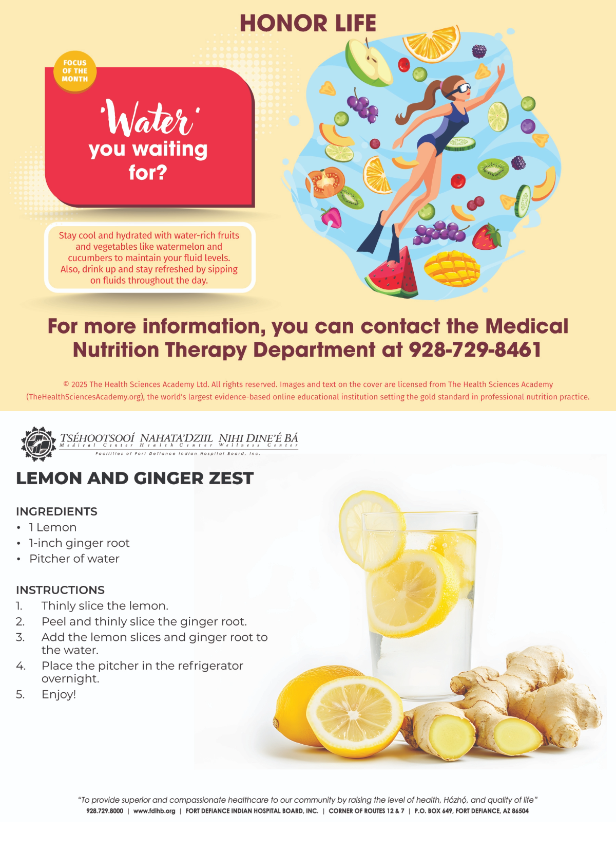 Healthy Lifestyle Habits & Nutrition Highlights: Lemon Ginger Water
