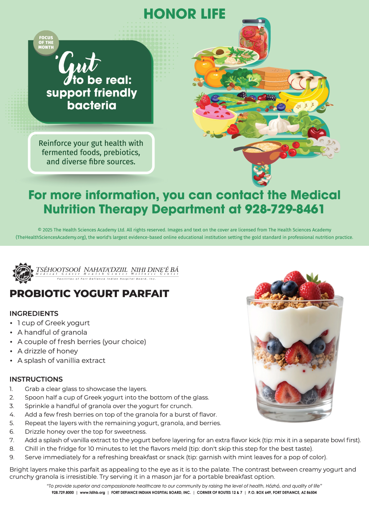 Healthy Lifestyle Habits & Nutrition Highlights: Yogurt Parfait
