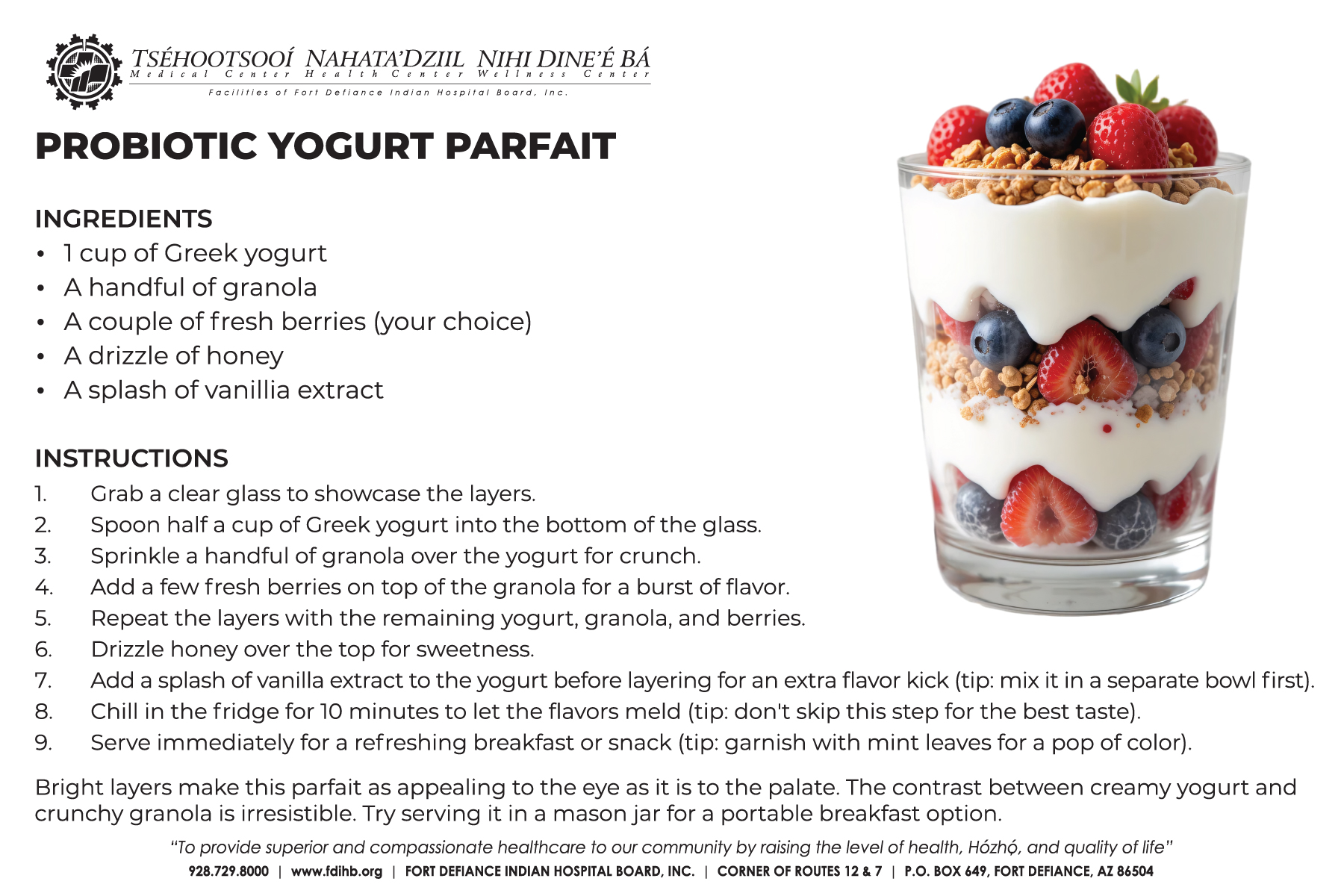 Healthy Lifestyle Habits & Nutrition Highlights: Yogurt Parfait