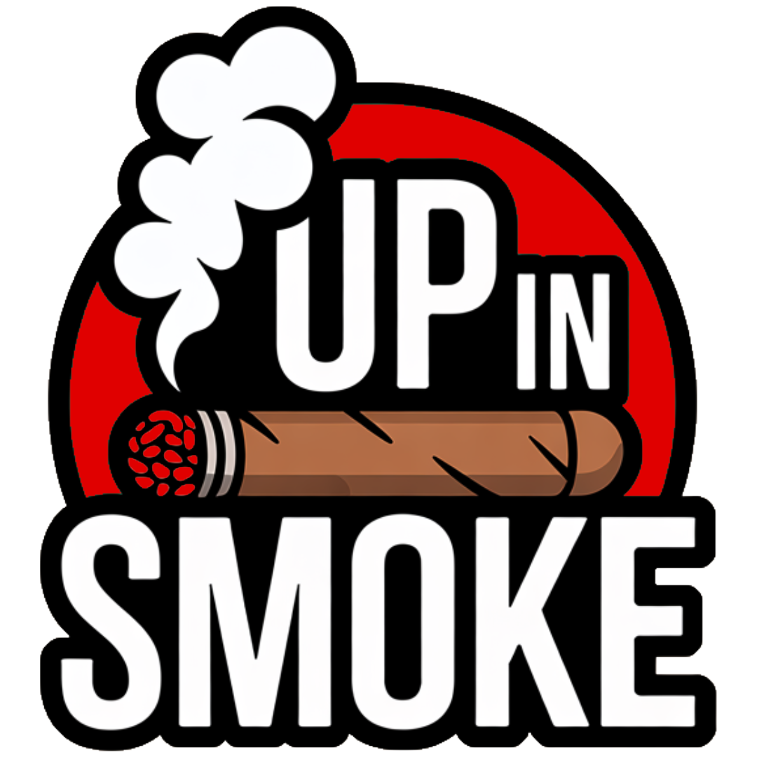 the logo for up in smoke