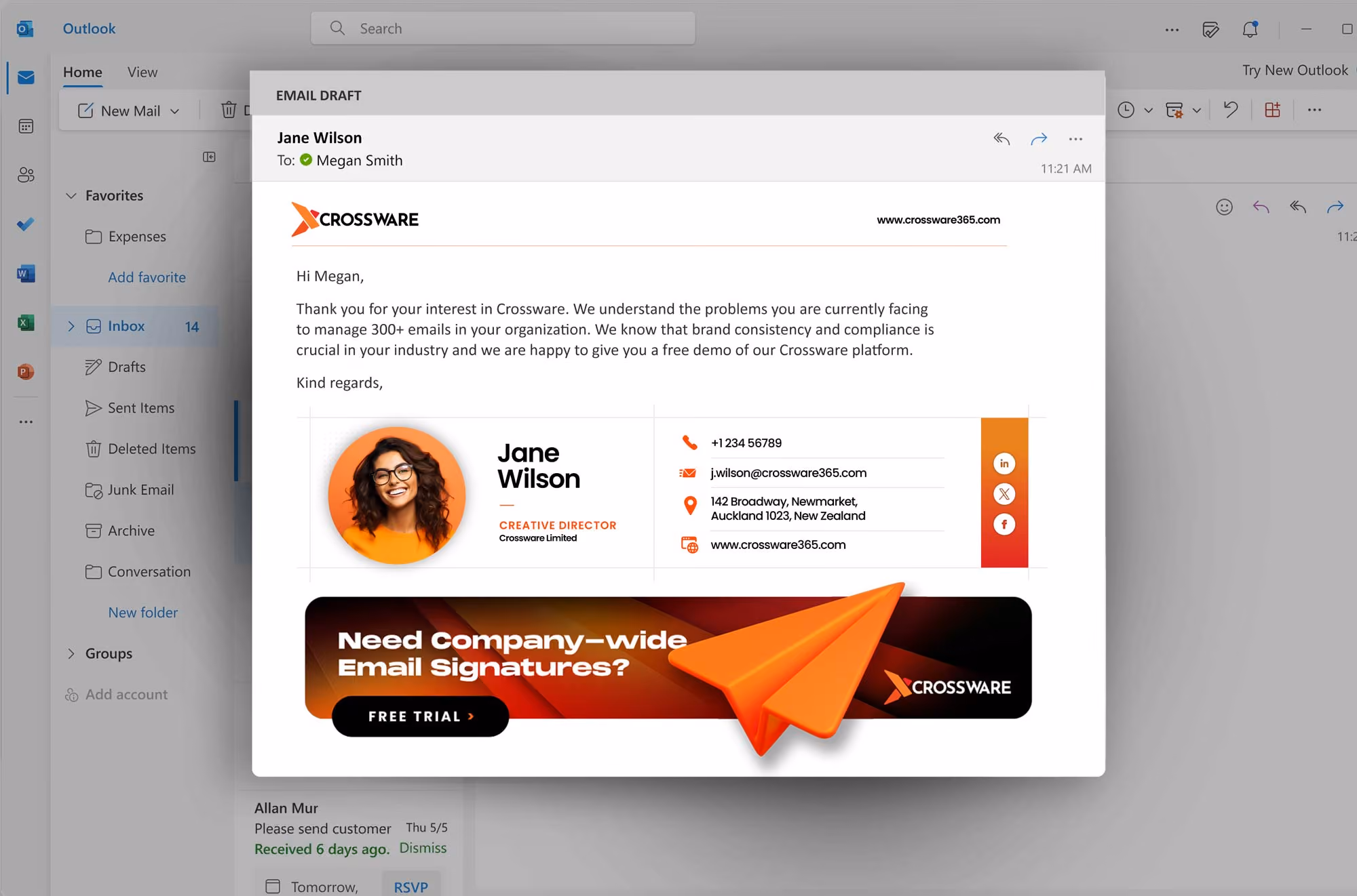 Crossware email signature