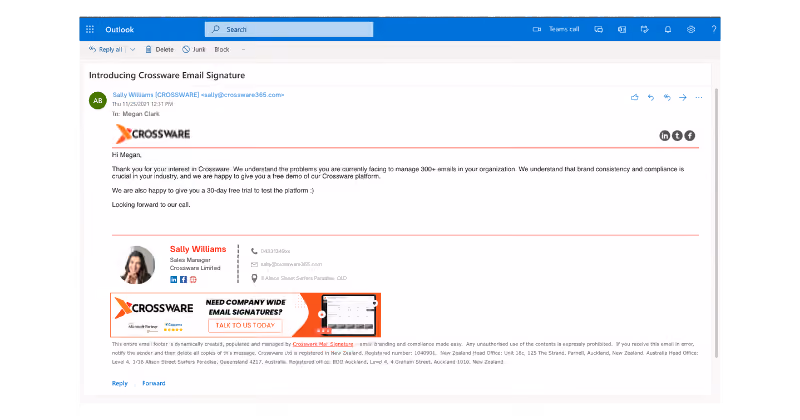 Format an Email Signature 