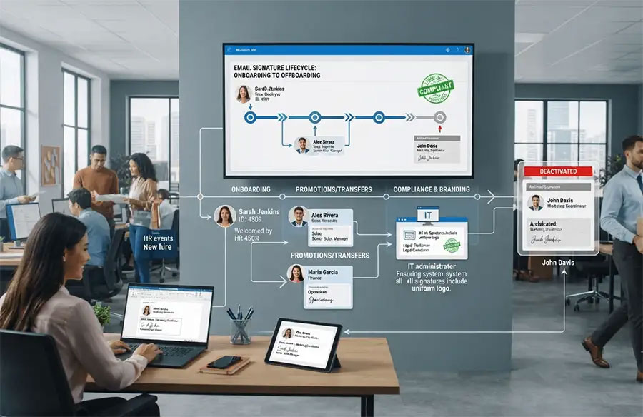Email Signature Lifecycle Management: Onboarding to Offboarding