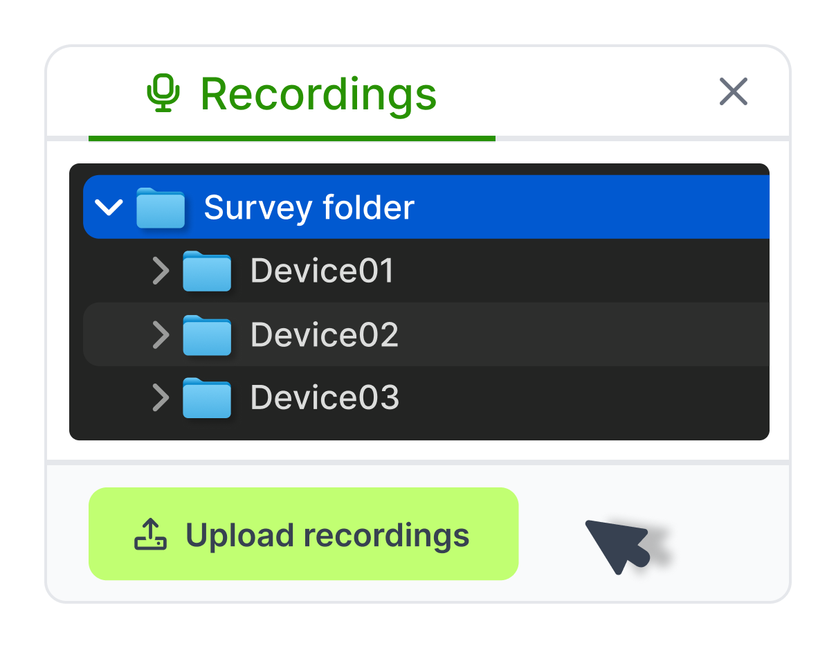 Uploading recordings from acoustic monitor