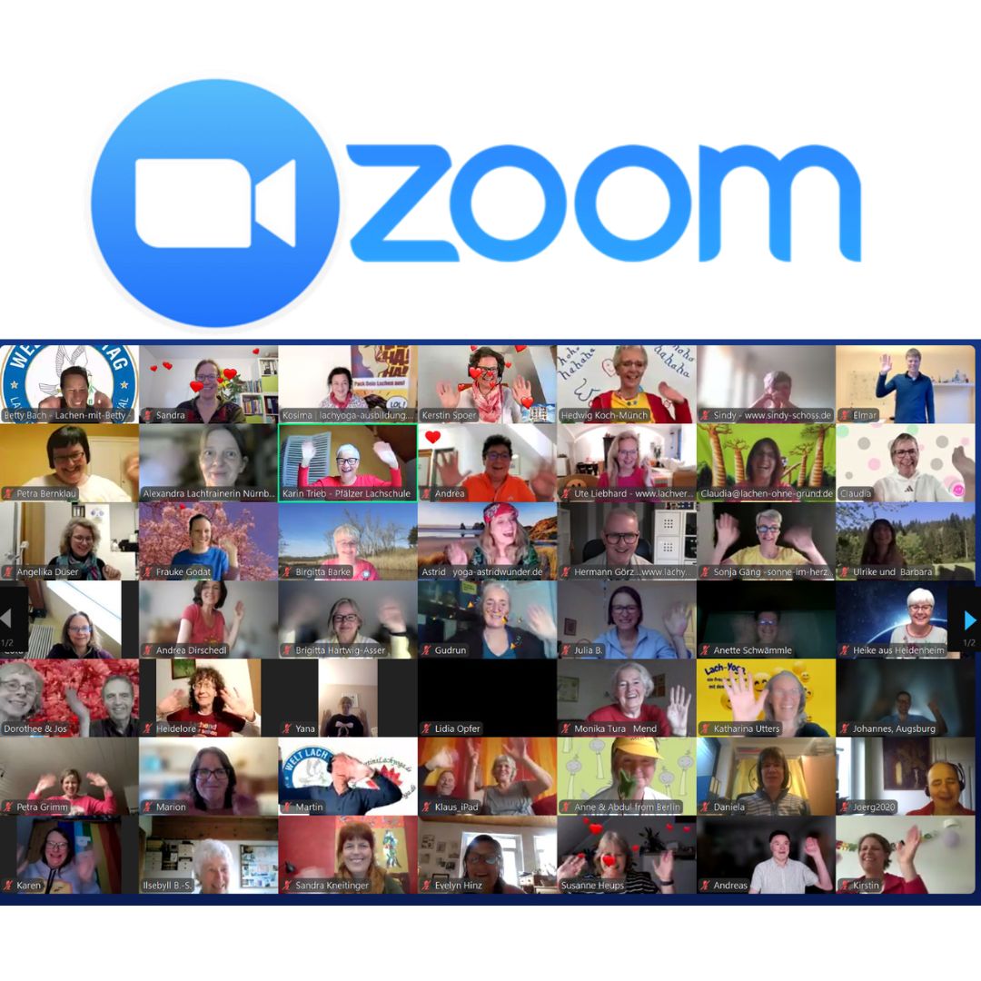 Zoom Event Lachyoga mit fast 100 Mesnchen