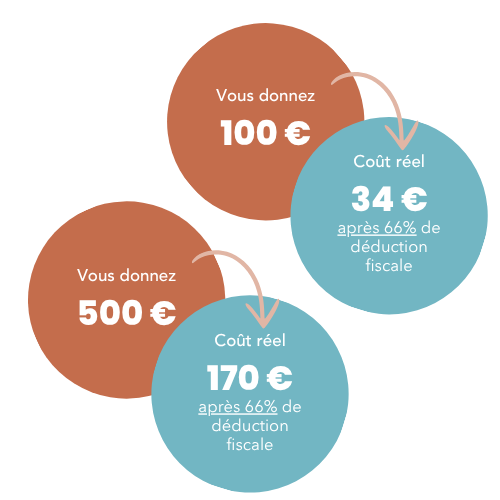 Deux exemples d'une déduction fiscale pour un particulier en cas de don pour une association tel que Permaterra.