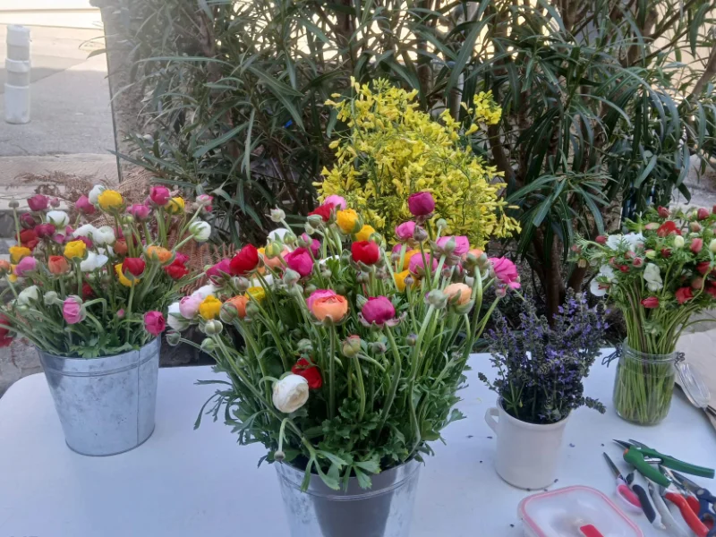 Compositons de plusieurs bouquets pour la vente ou un évènement.