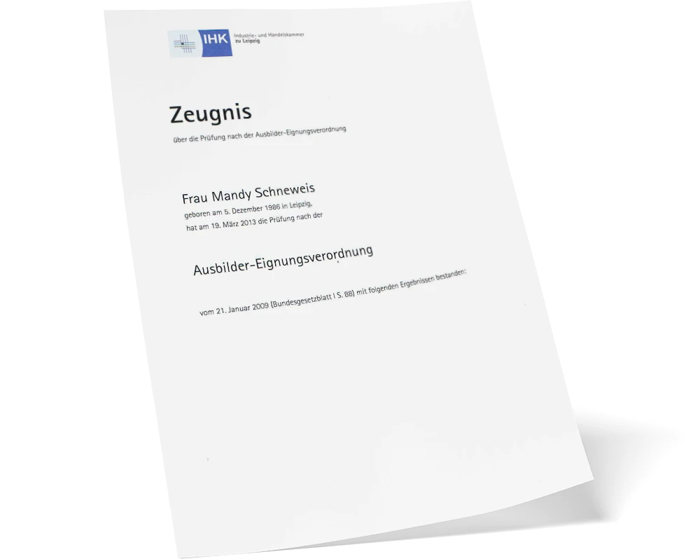 Zertifikat Ausbildereignung