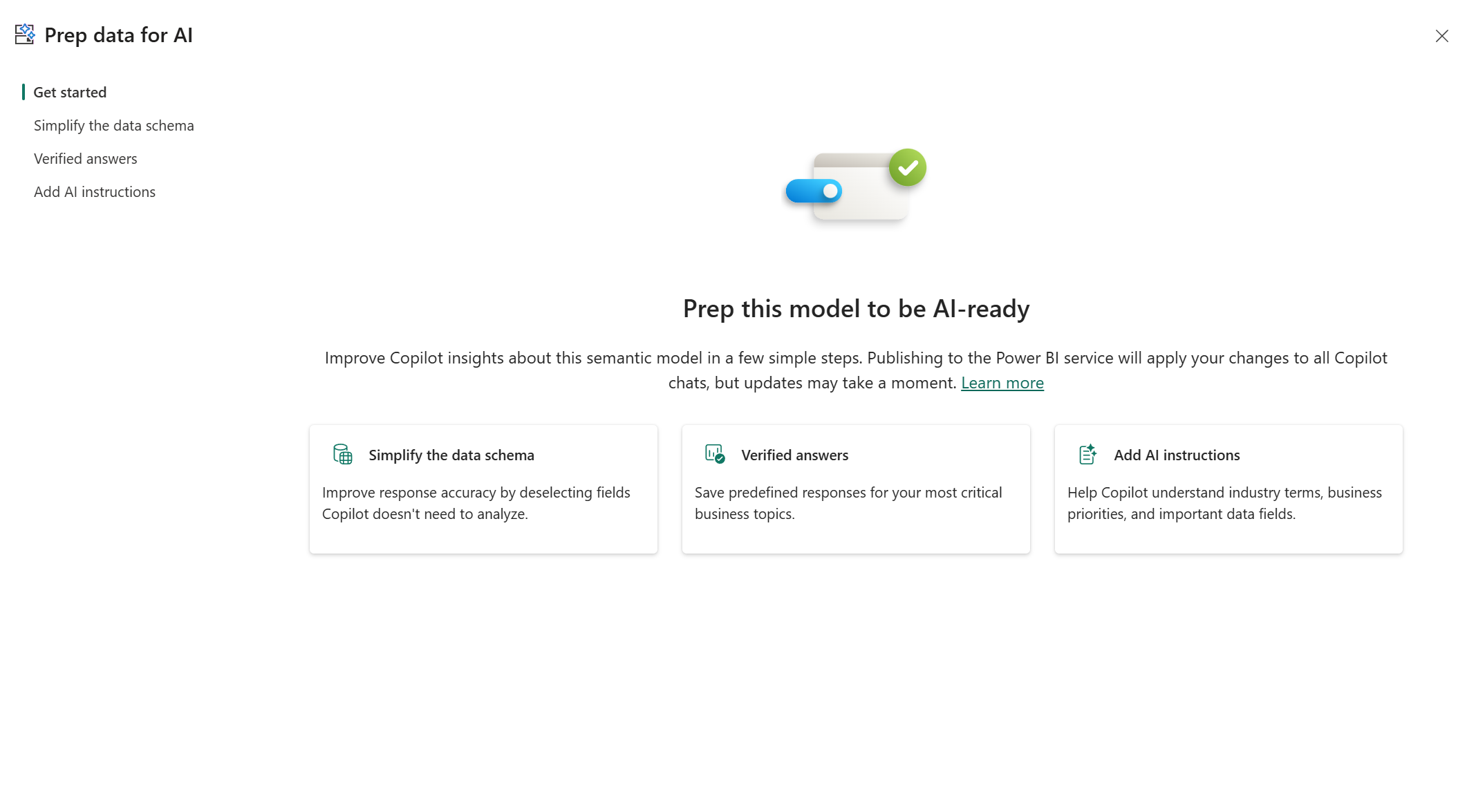 Prep data for AI entry point in Power BI Desktop