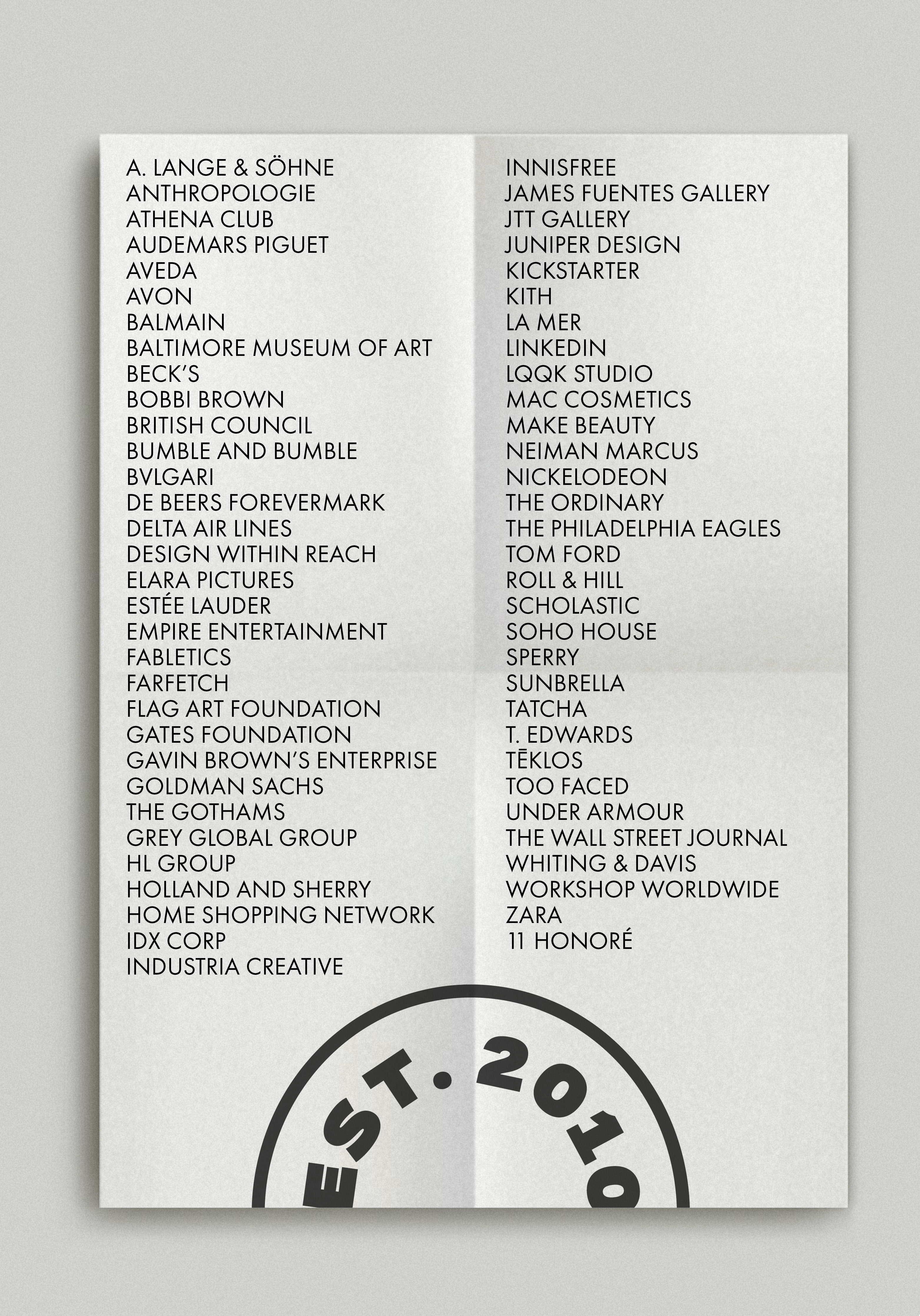 List of Clients and Collaborators