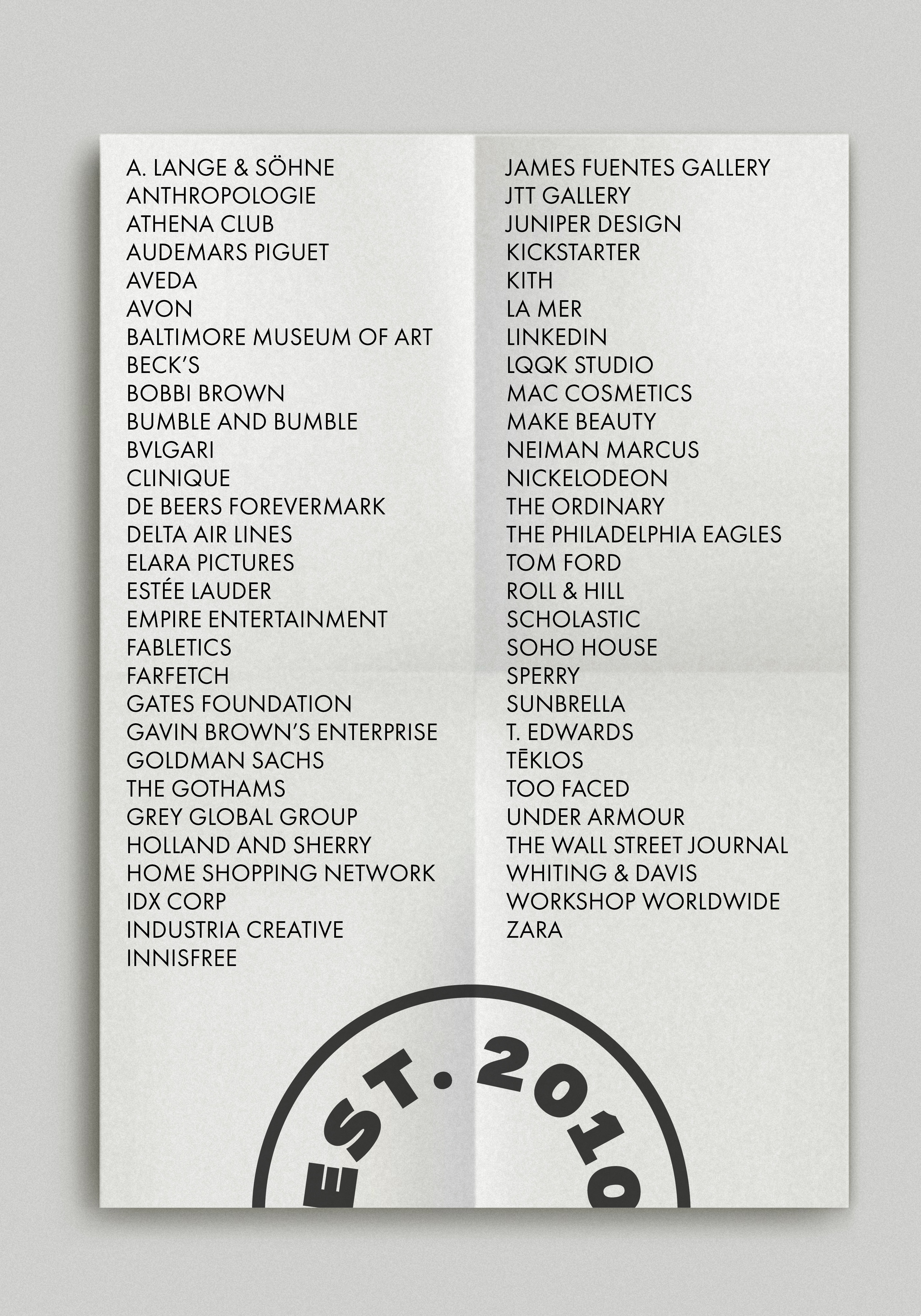 List of Clients and Collaborators