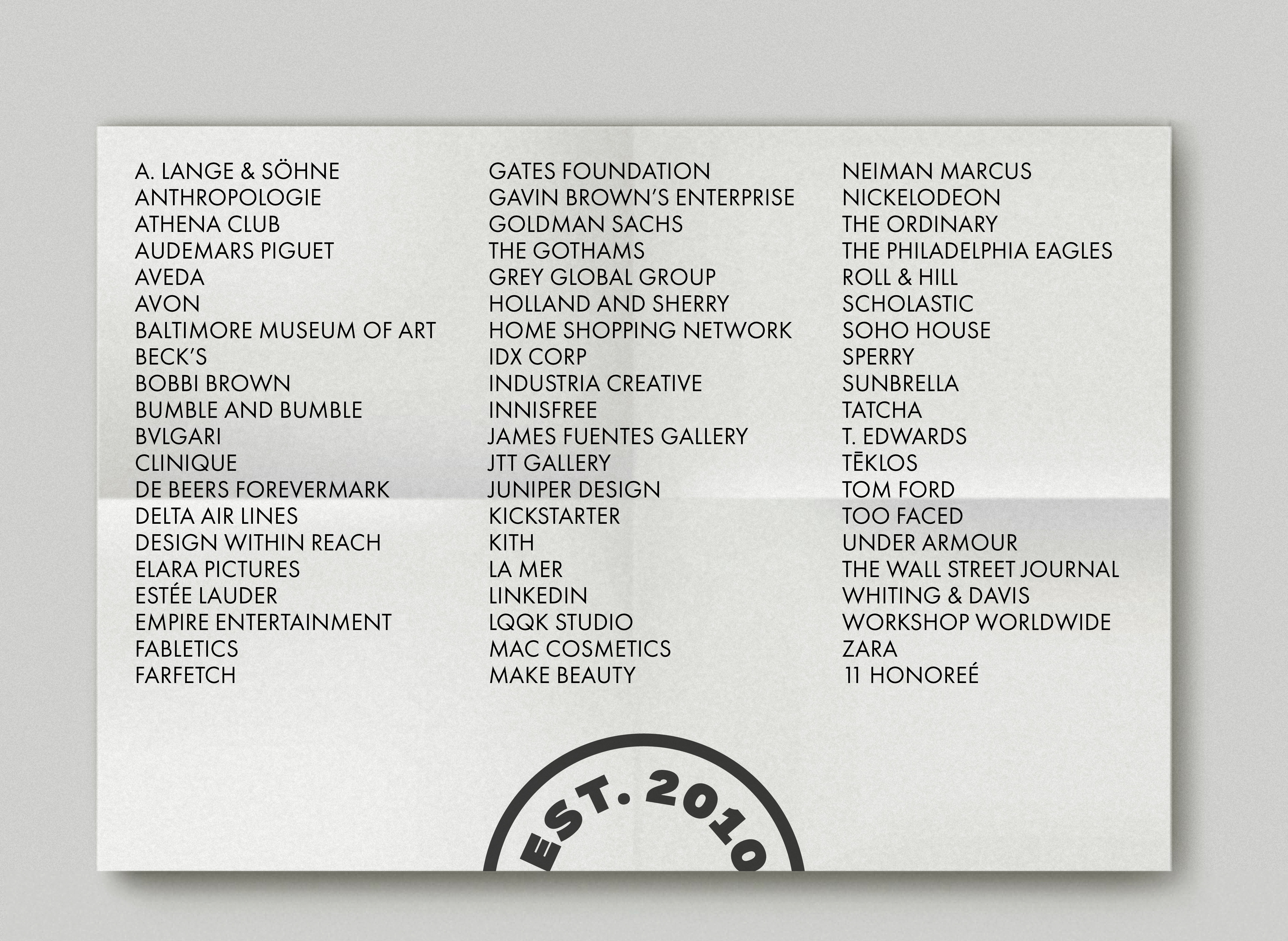 List of Clients and Collaborators