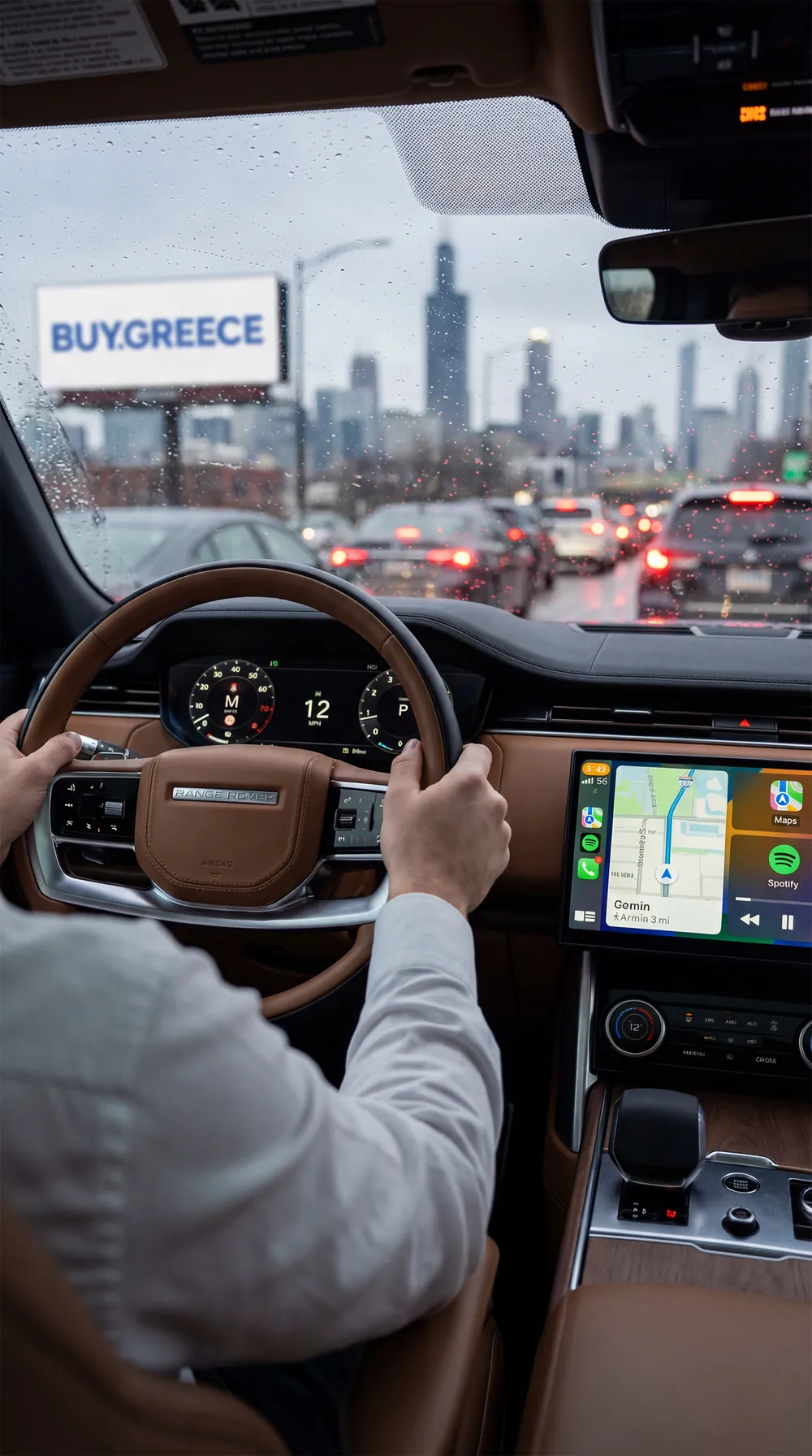 Driving past a BUY GREECE® billboard in Chicago