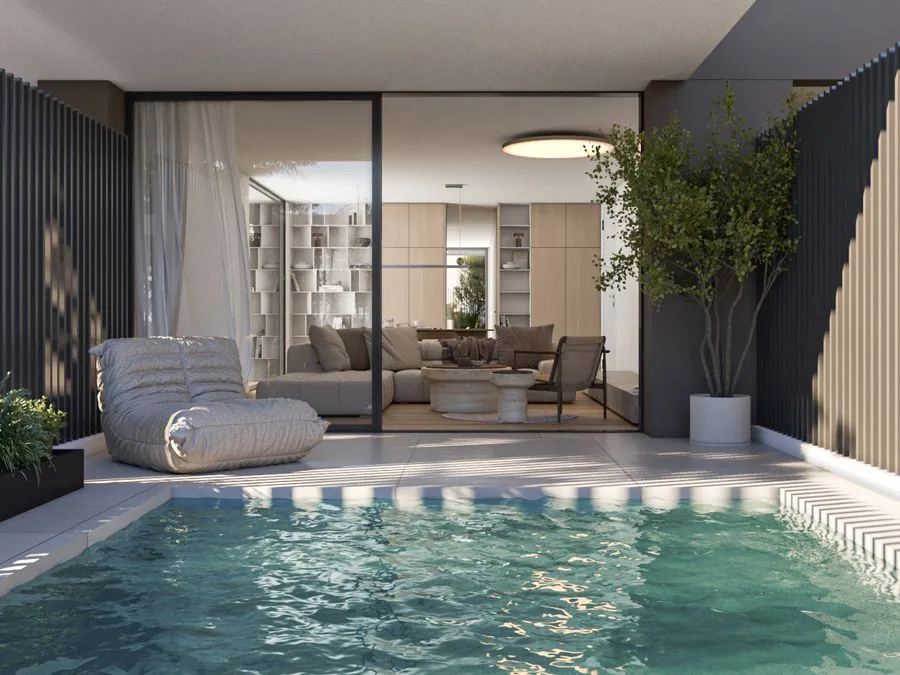 Garden maisonette with a private pool at Thiseos 4, Varkiza, Athens Riviera