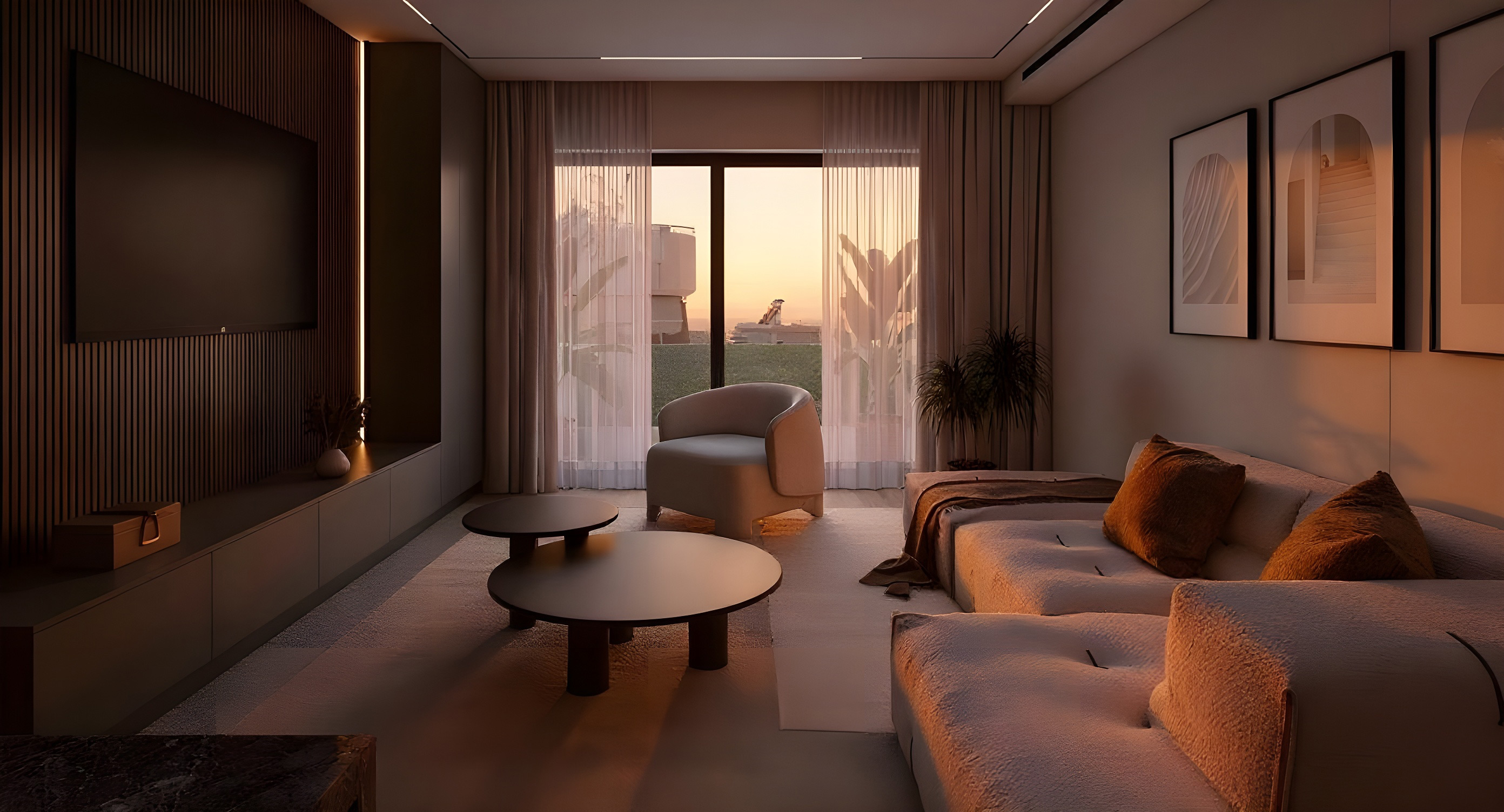 Living room new apartment in glyfada real estate 