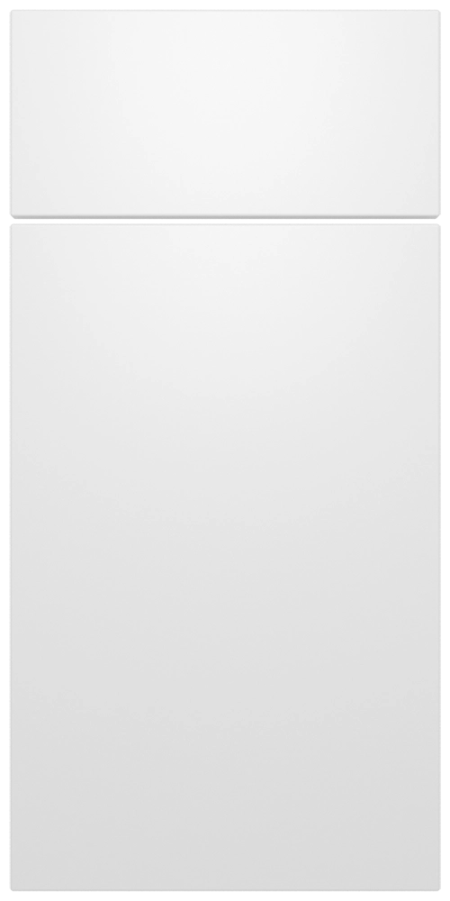 Matte white two-panel door with a horizontal divider.