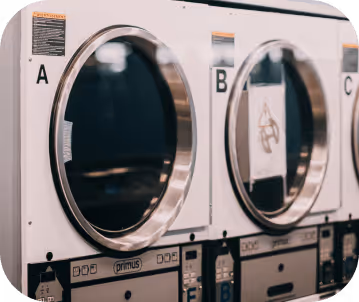 close up shot of washing machine in motion.