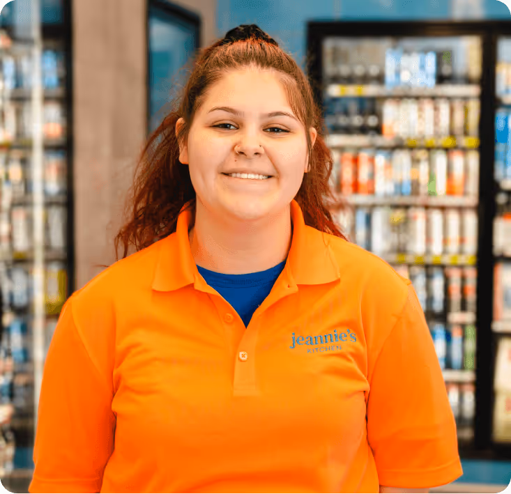 portrait shot of a female employee who works for Jeannie's Kitchen