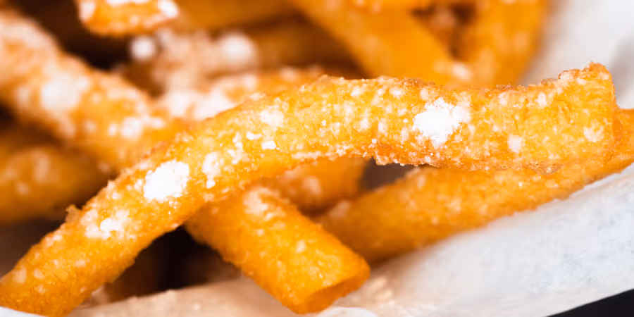 a close up of churros