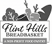 Logo with the text 'Flint Hills Breadbasket' and 'A Non-Profit Food Pantry' featuring icons of wheat, a carrot, an apple, and a loaf of bread.