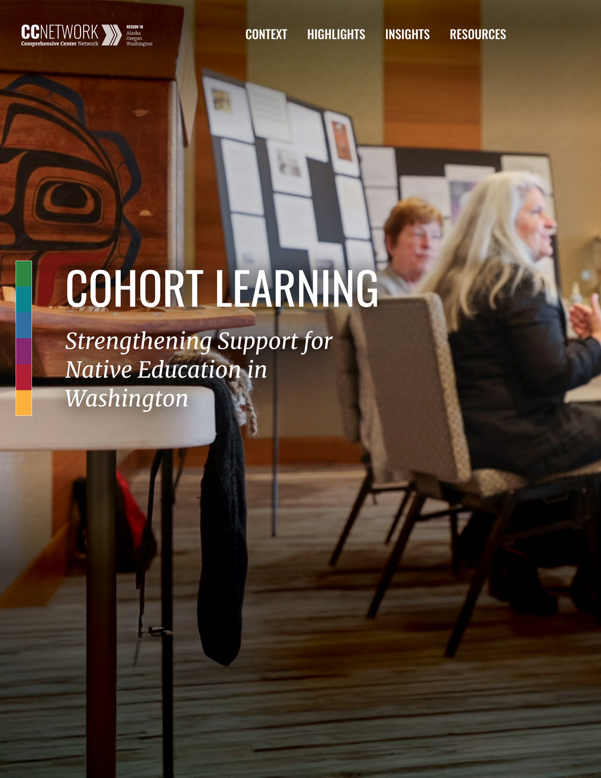 Screenshot of the header for the web-based, interactive impact story for Region 16's Washington project.