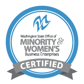 Badge for the Washington Office of Minority & Women's Business Enterprise Certification
