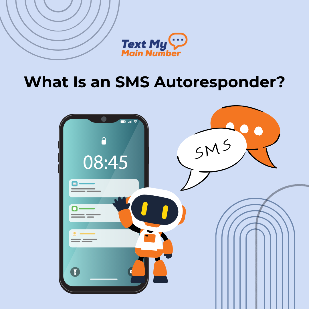 Illustration showing a smartphone receiving automated SMS messages, explaining what an SMS autoresponder is for small businesses.