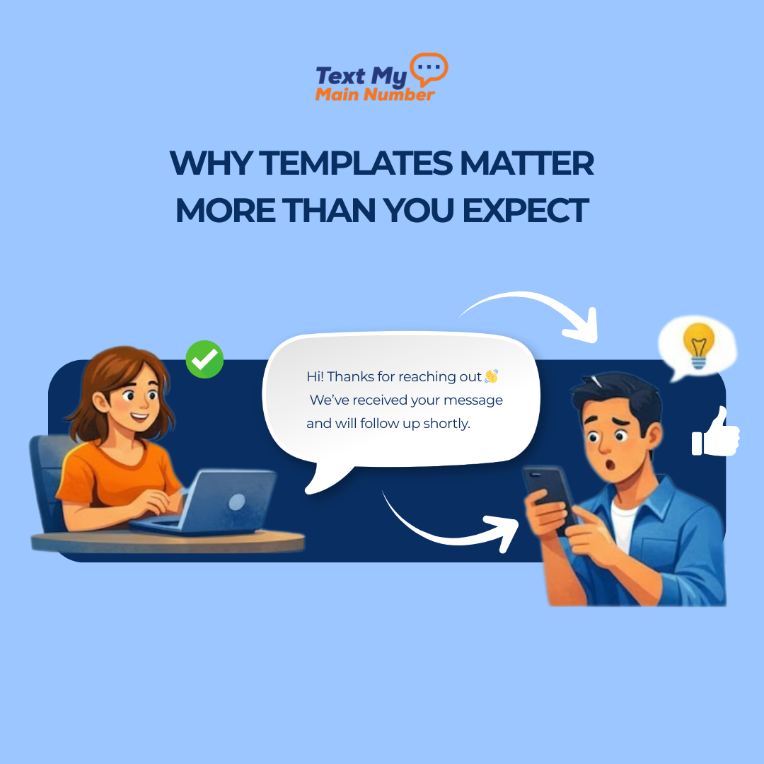 Example of an automated SMS template sending a quick acknowledgment to a customer message