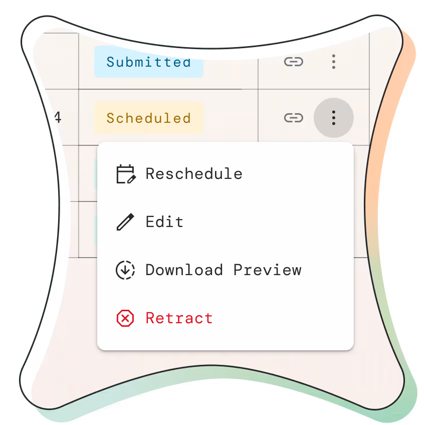 A stylized screenshot of the Bitwire release menu, showing the Edit action.