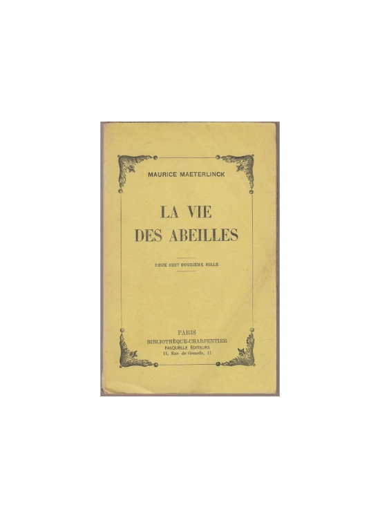 Couverture La vie des abeilles Maurice Maeterlinck