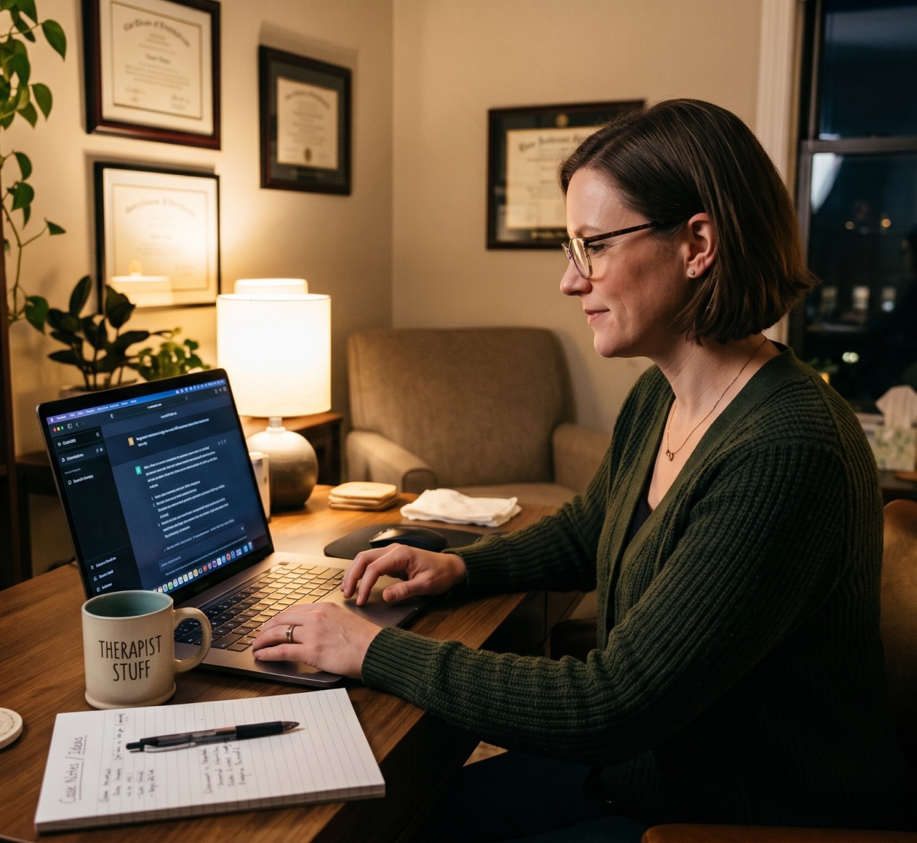 Two people at laptops