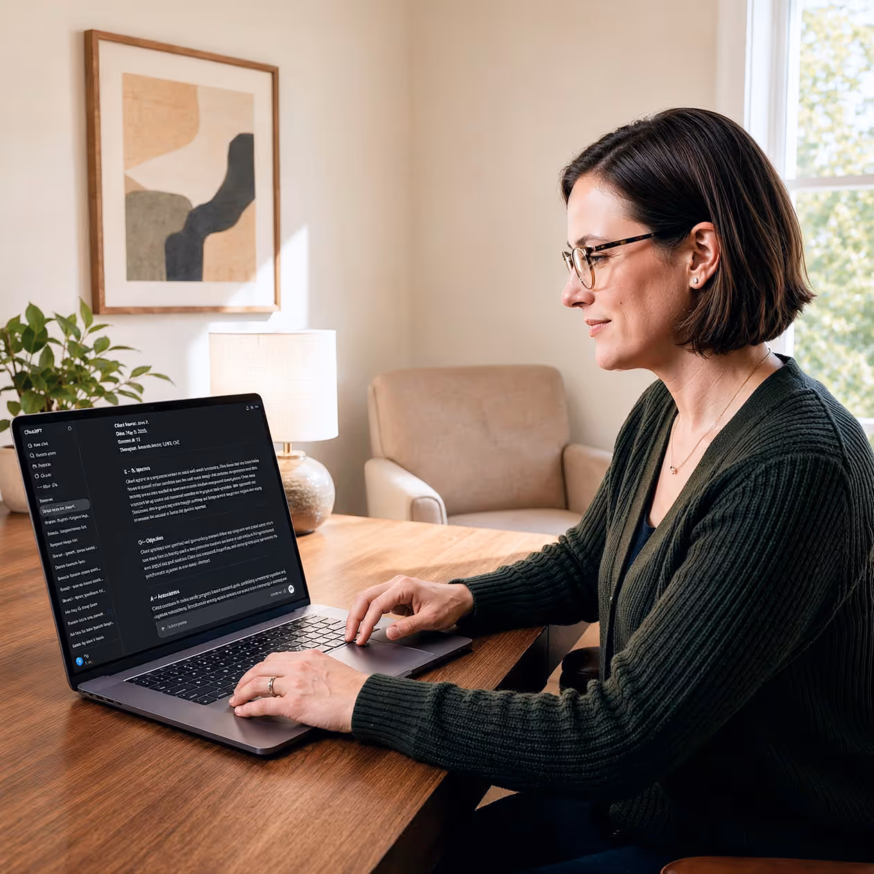 Two people at laptops