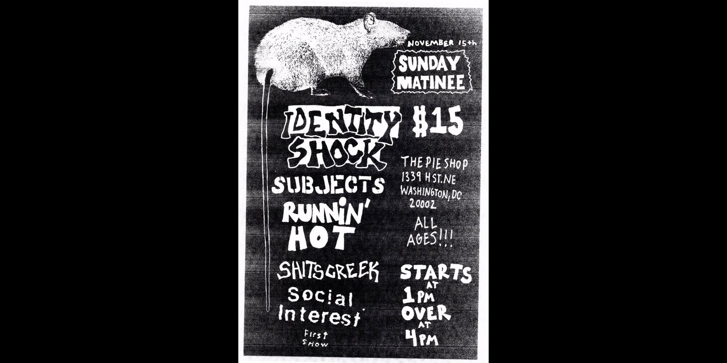 Identity Shock w/ Subjects, Runnin' Hot, Shits Creek, Social Interest (Early Show!)