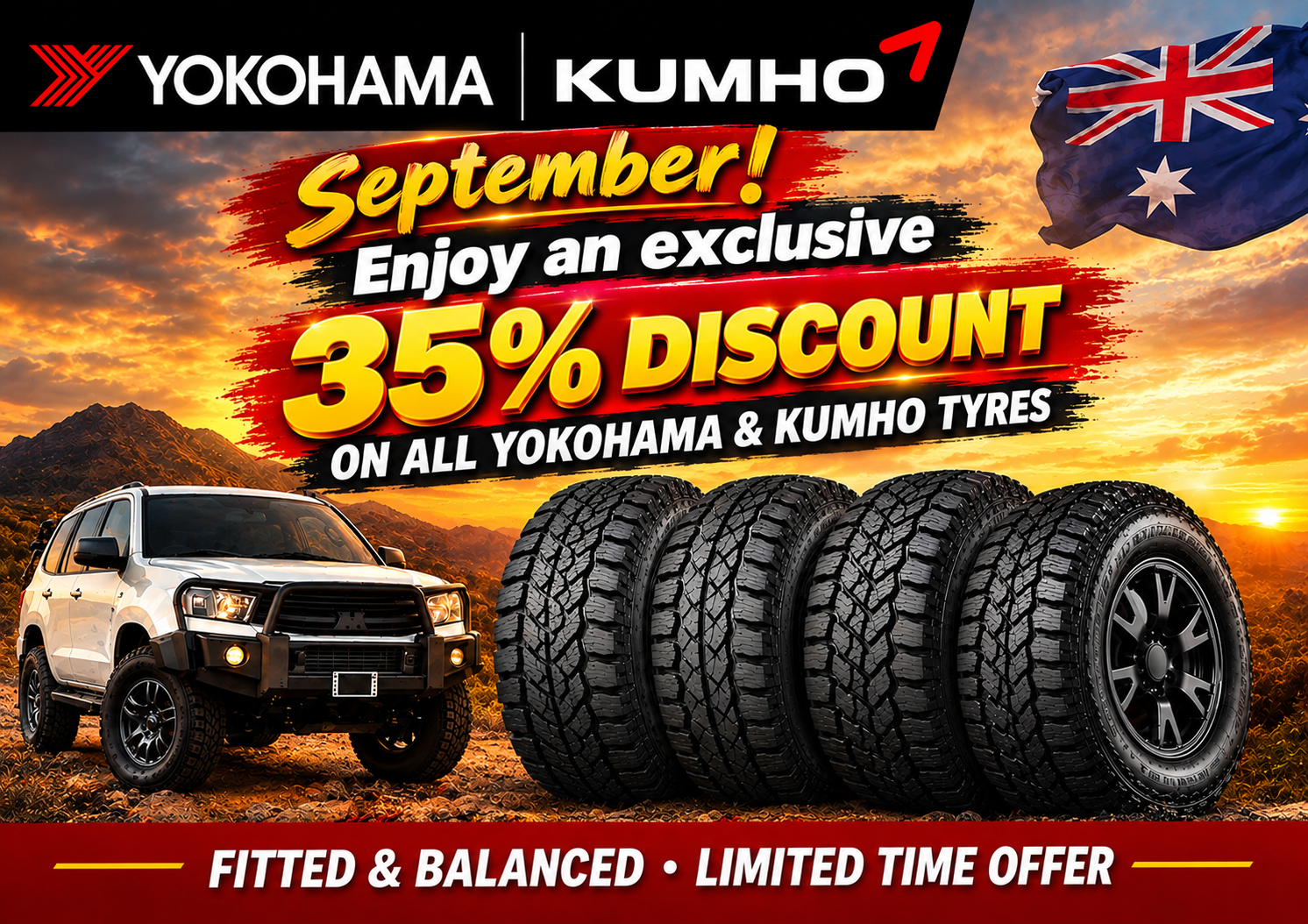 Yokohama Tyres Sale 35% Discount
