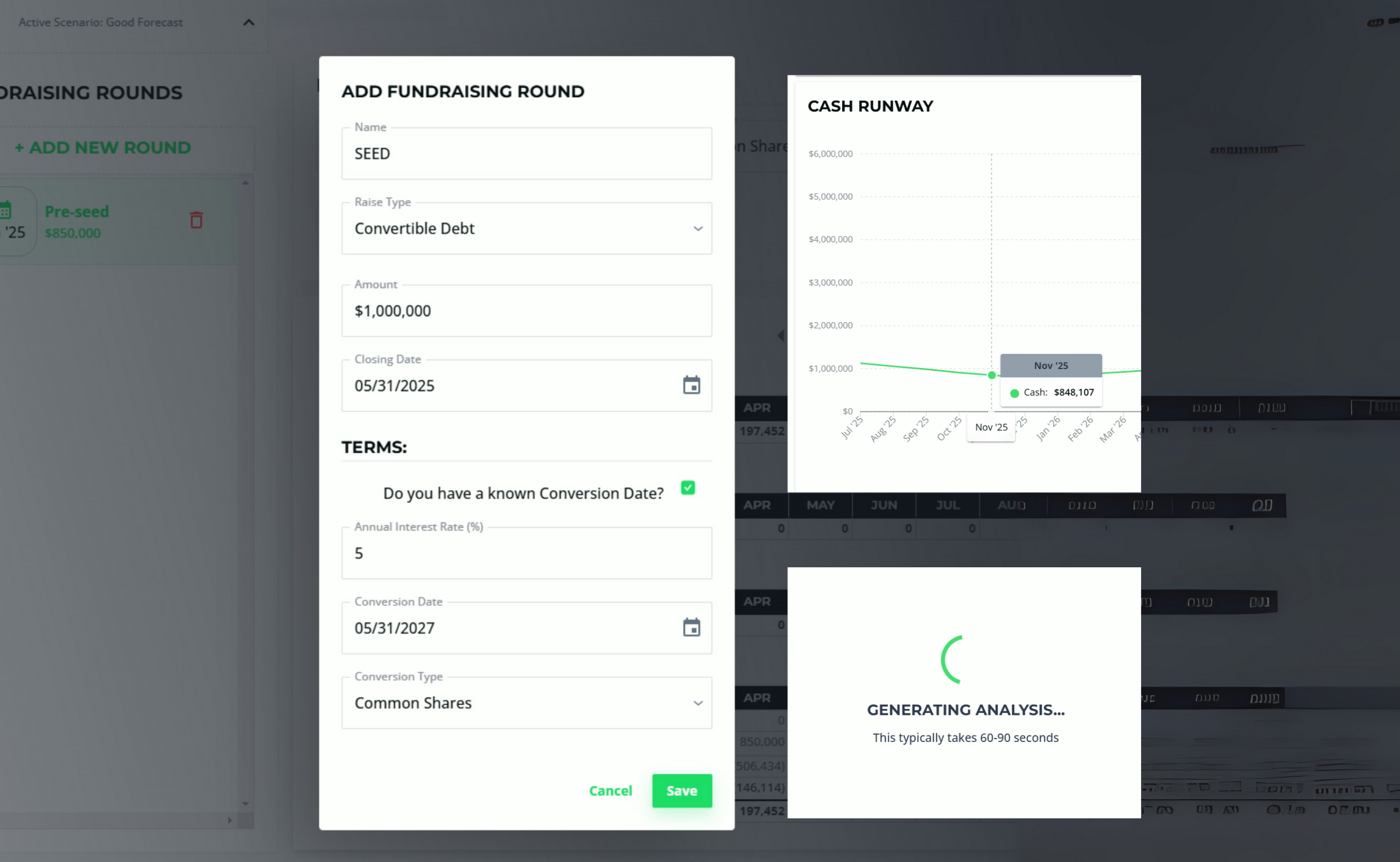 Dashboard mockup