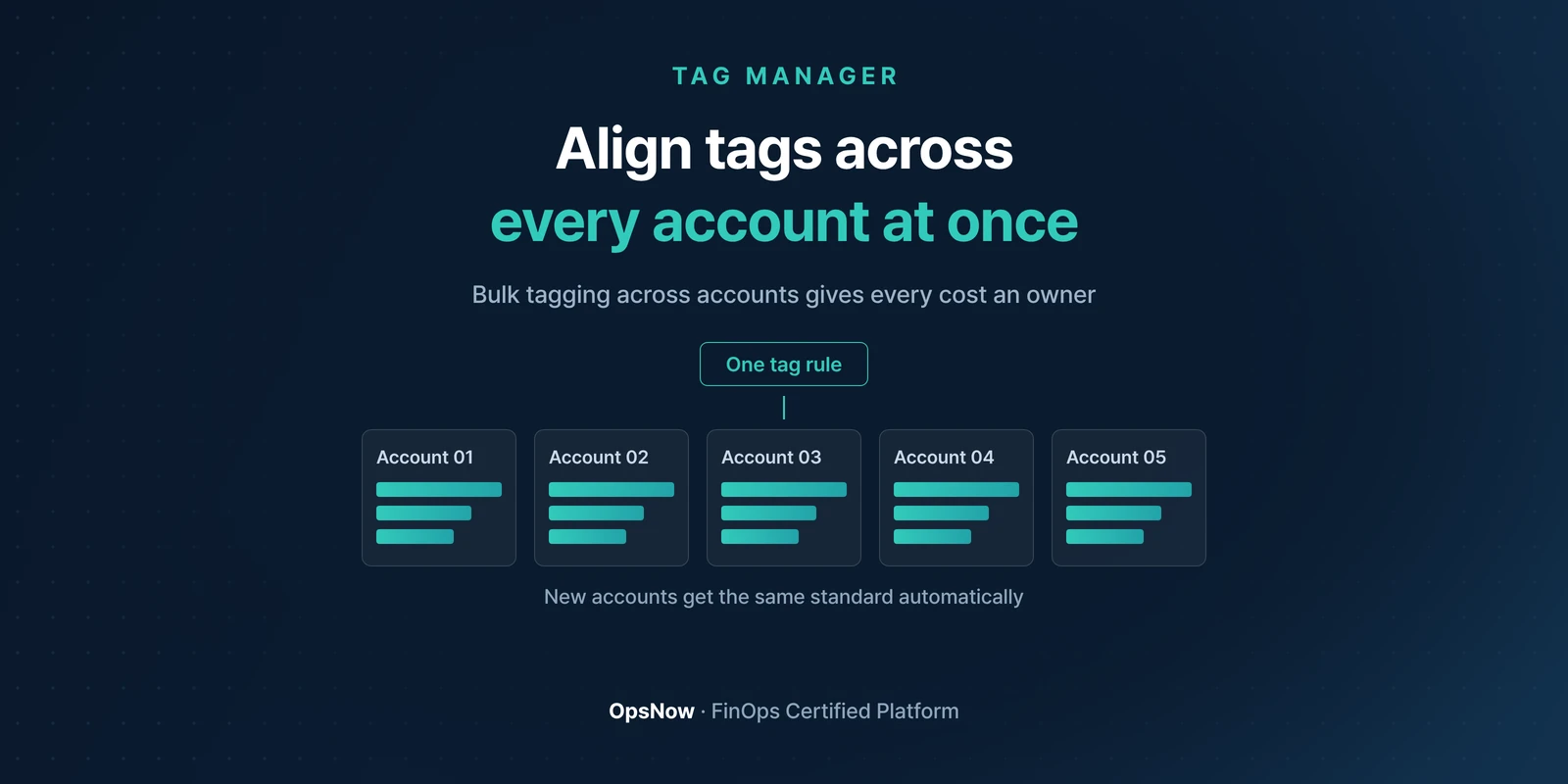Align tags across every account at once: one tag rule applied to several accounts