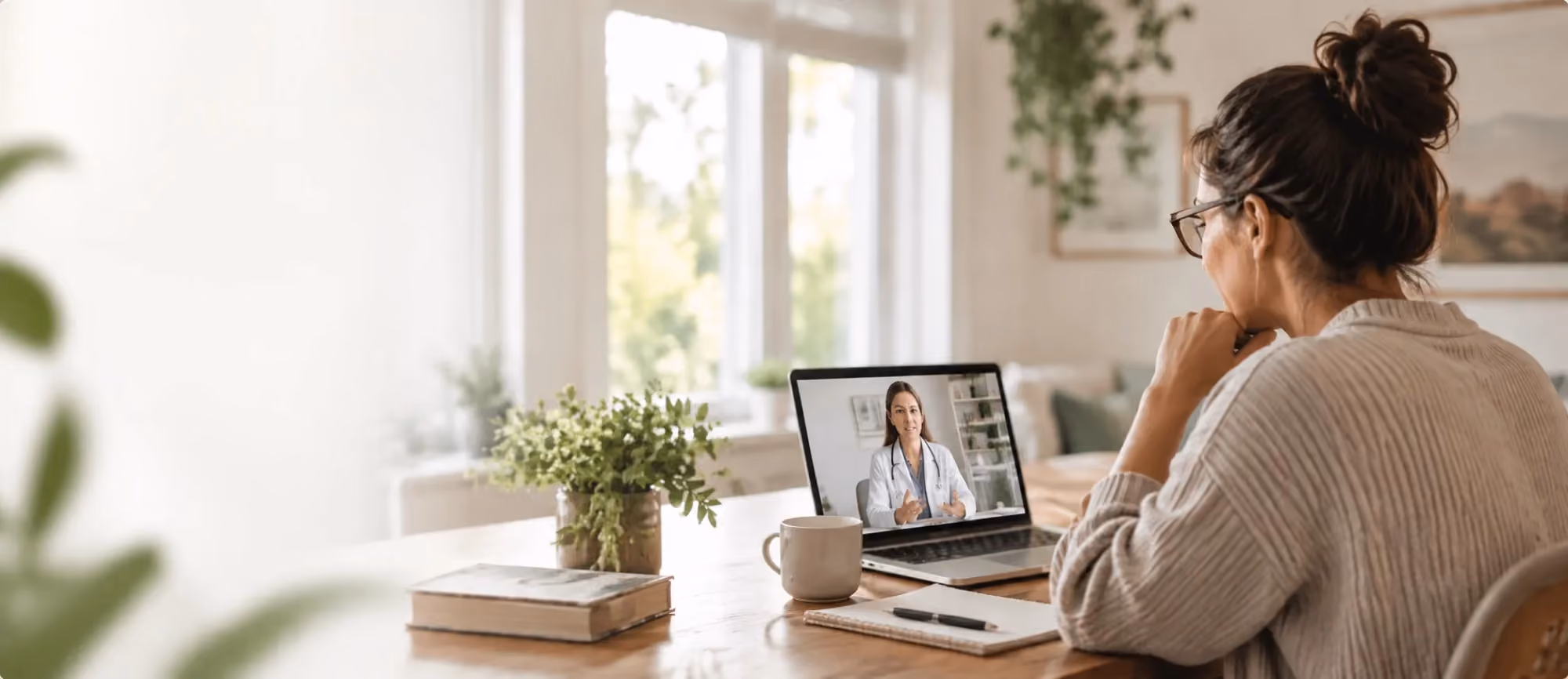 Patient on a telehealth call with a Texas physician
