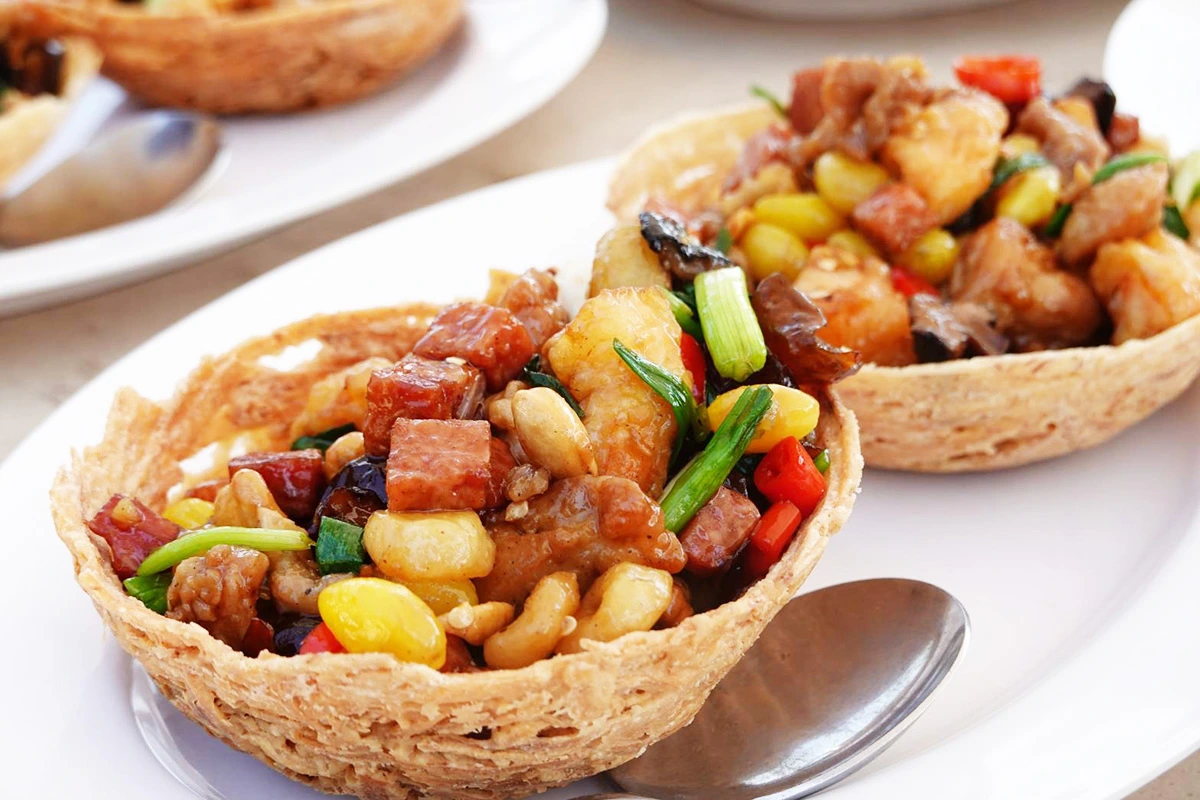 เมนูโต๊ะจีน โหงวก๊วยกระทงเผือก