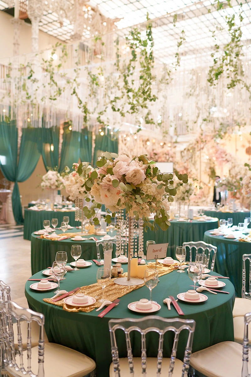 ห้องจัดเลี้ยงโต๊ะจีน Theme Luxury Green