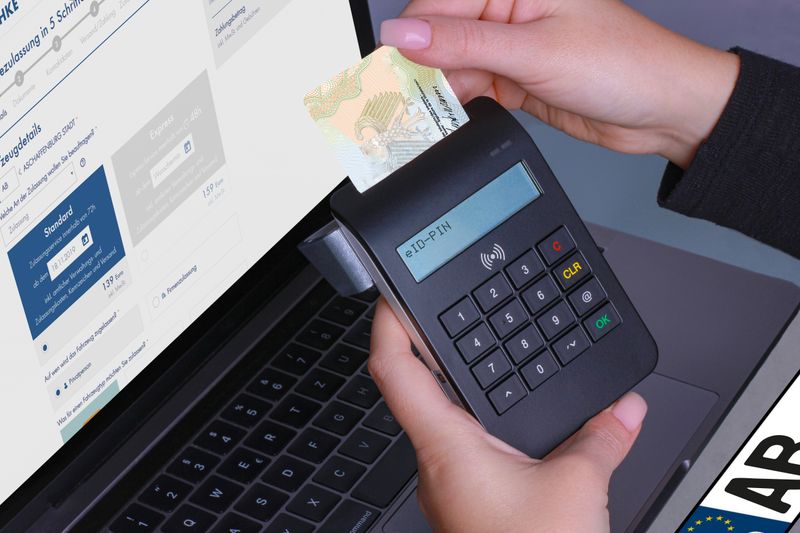 Customer completing a payment on a smartphone