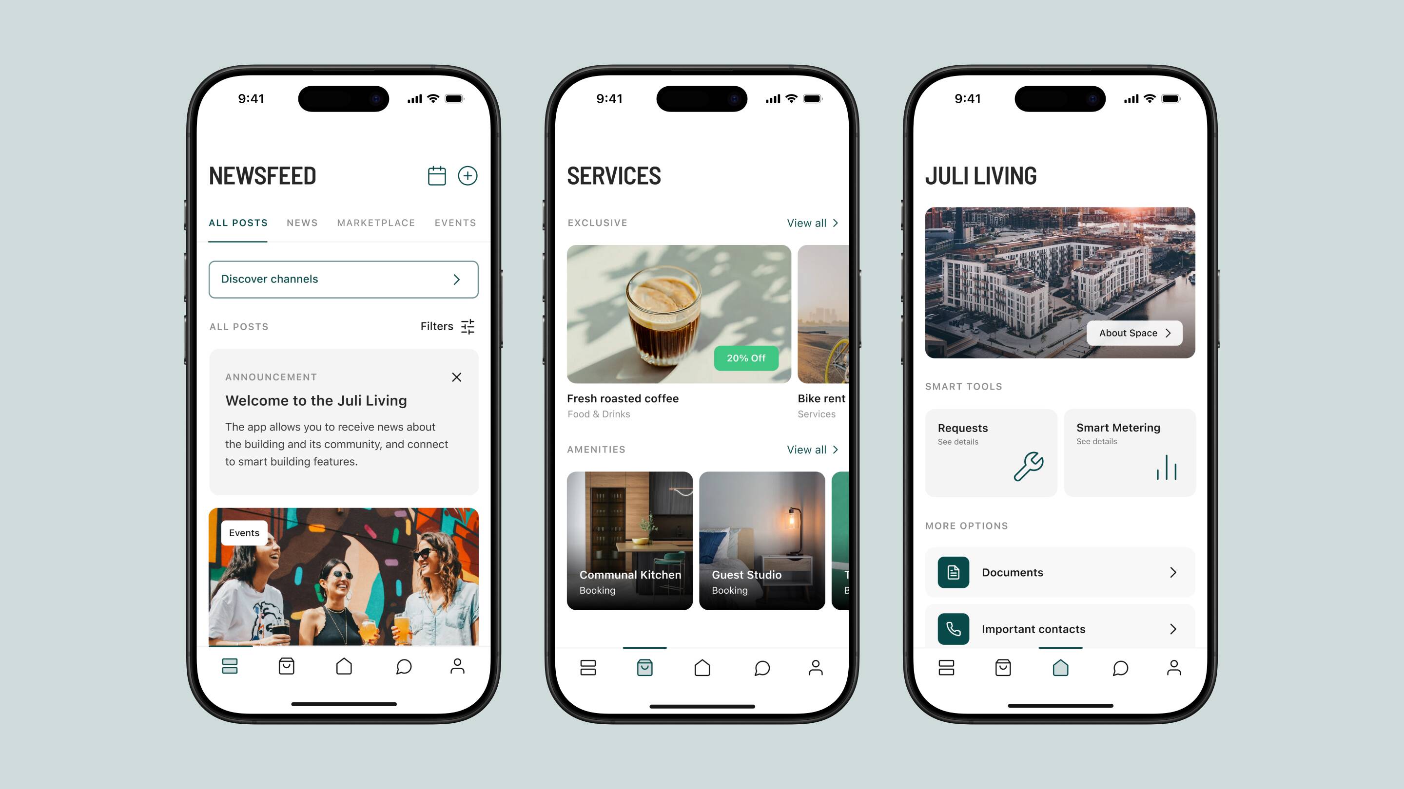 Spaceflow app screens
