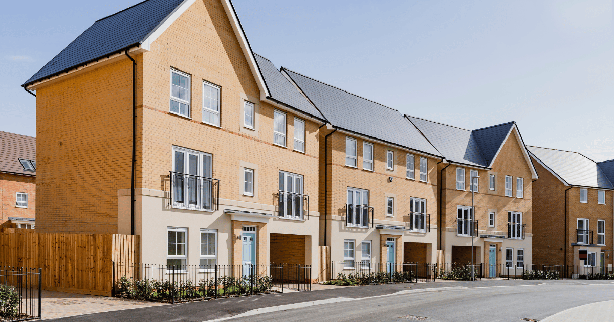 A street scene in a retirement development