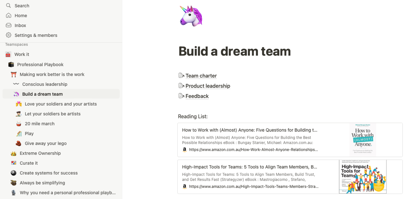 My Professional Playbook