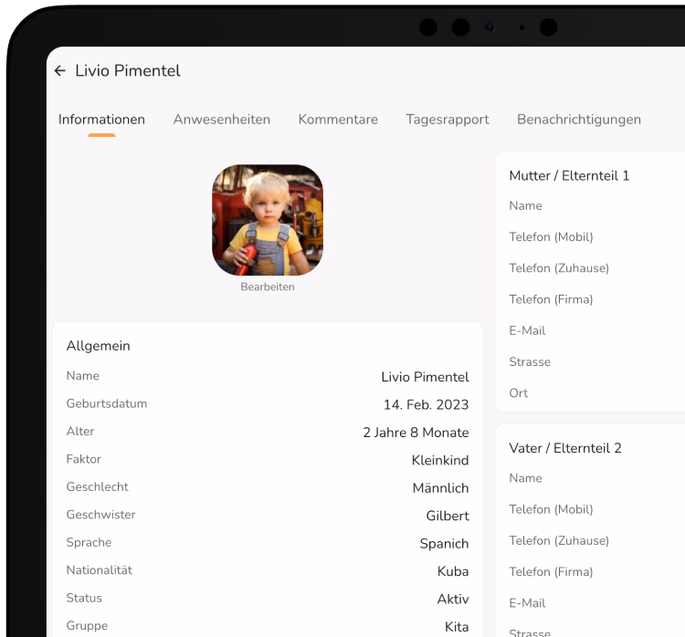 Mitarbeiter App screen mockup