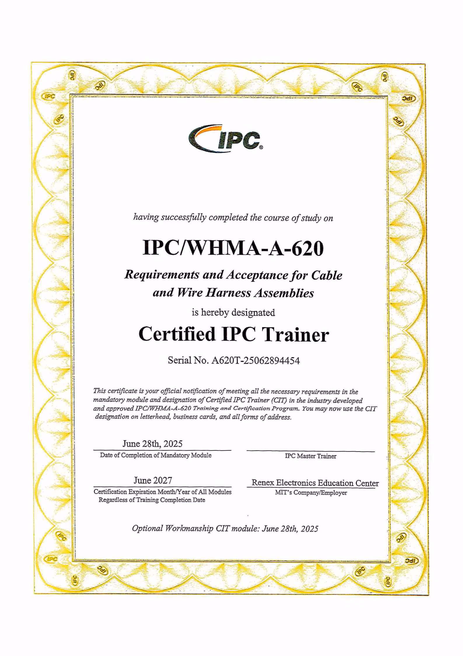 ISO 14001:2015 certificate for OmegaOne