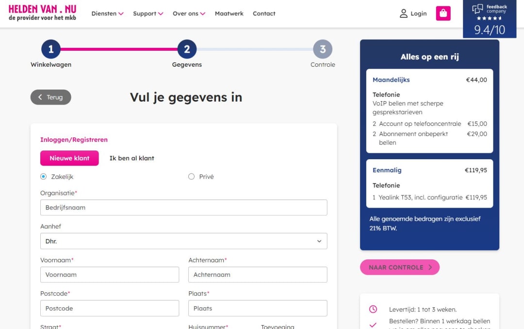 Helden Van Nu Website