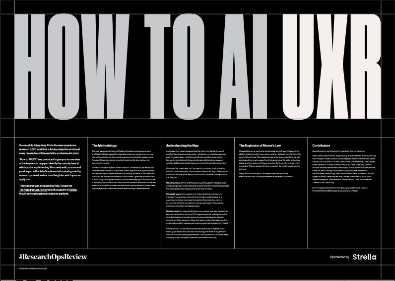 How to AI UXR map from The ResearchOps Review